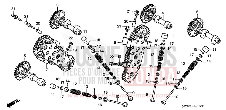 ARBRE A CAMES/SOUPAPE de VTR1000 SP-2 GRAPHITE BLACK (NHB01) 2006
